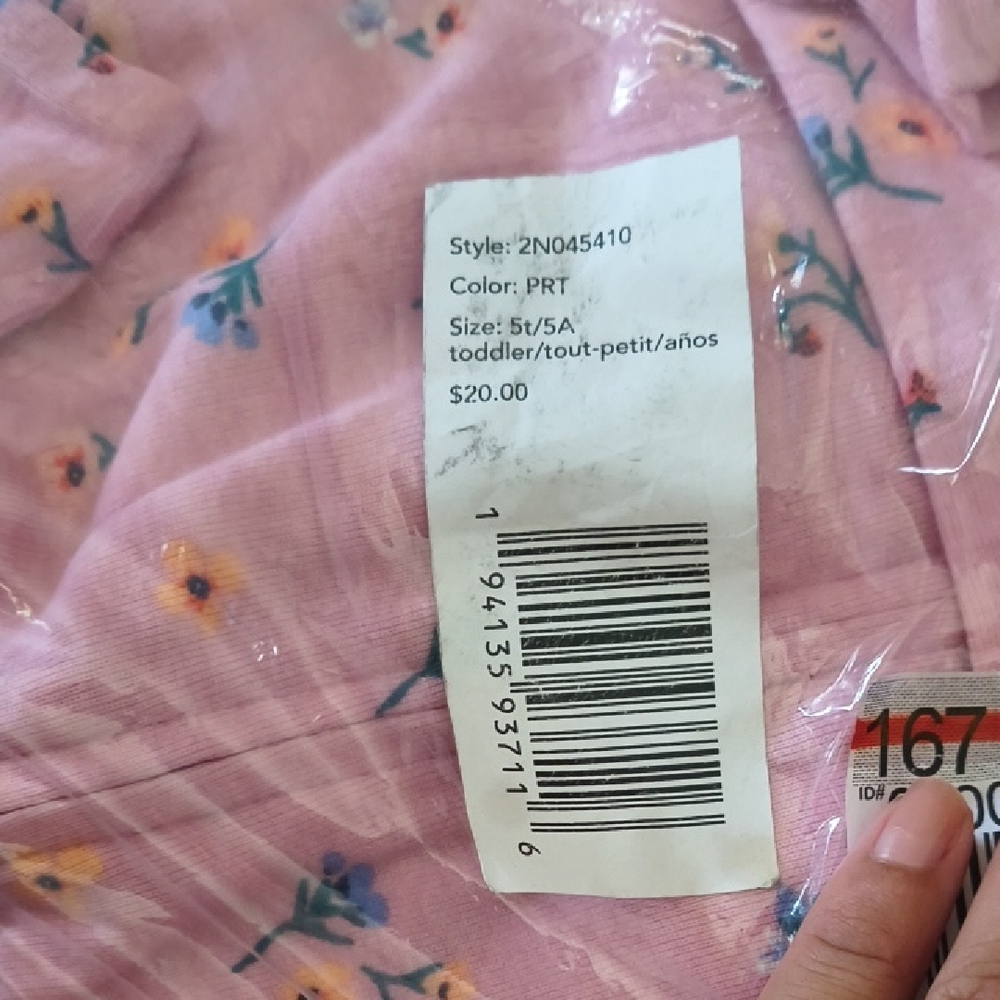 Carter's Pink Floral Kids One Piece Footie